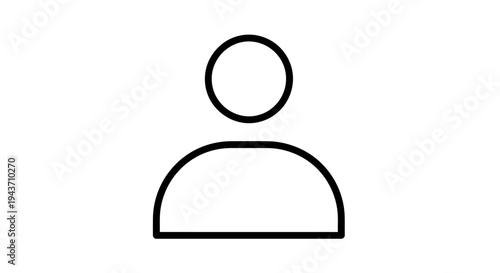 Simple Outline Icon of a Person Silhouette.