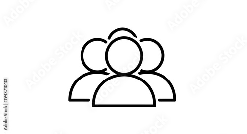 Simple Line Art Icon Representing a Group of People.