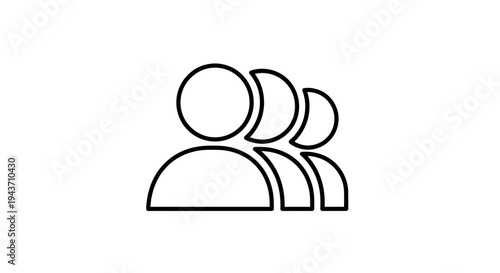 Simple Line Art Icon Representing a Group of People.