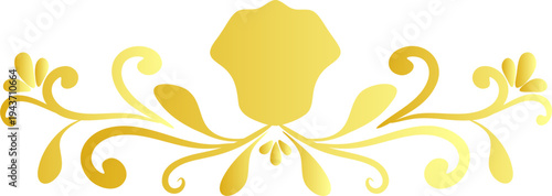 Golden floral decorative vector ornament element