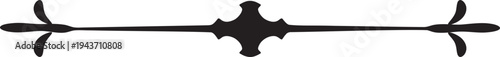 Black ornamental divider line vector
