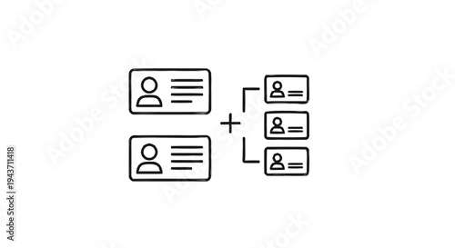 Two ID Cards Combined with Three Smaller ID Cards.