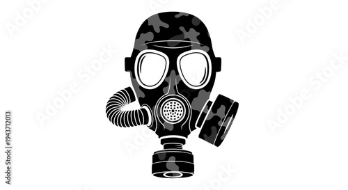 Camouflage Gas Mask with Filter and Hose, Protective Respirator, Military Equipment