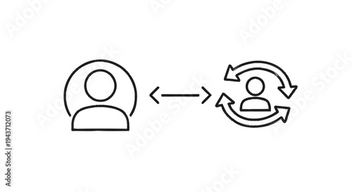Two Person Icons Illustrating Interaction and Exchange.