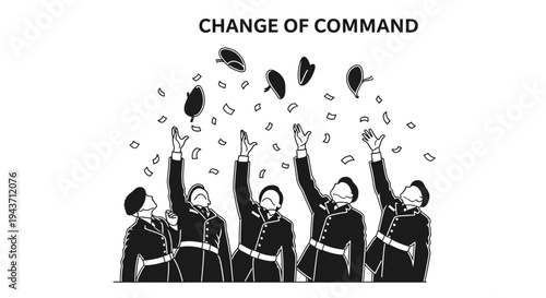 Change of Command Ceremony: Officers Celebrate with Confetti