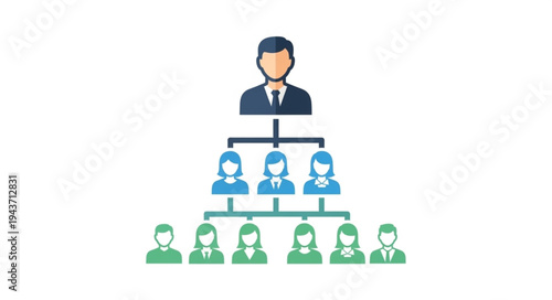 Organizational Hierarchy Chart with Multiple Levels.