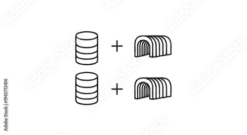 Two Stacks of Coins and Two Arches.