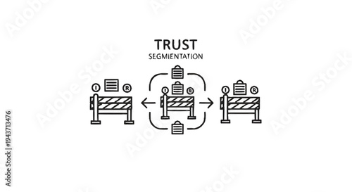 Trust Segmentation Concept Illustrating Secure Data Exchange.
