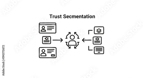 Trust Segmentation Concept Illustration with Data Flow.