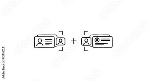 Two ID Cards with User Icons and Focus Boxes Representing Identification.