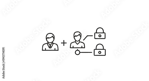 Two people icons with locks symbolizing security and access control.