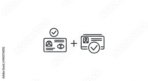 Two Verified Identification Cards with Checkmarks Symbolizing Approval.