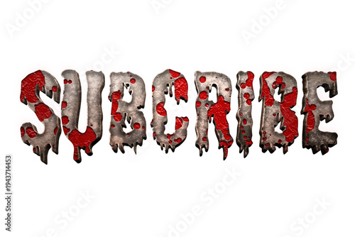 Subcribe Horror Text PNG Transparent Isolated Graphic Element
