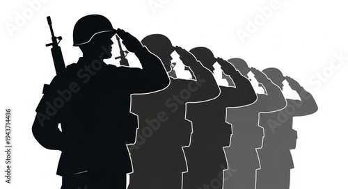 Soldiers Standing at Attention Salute.