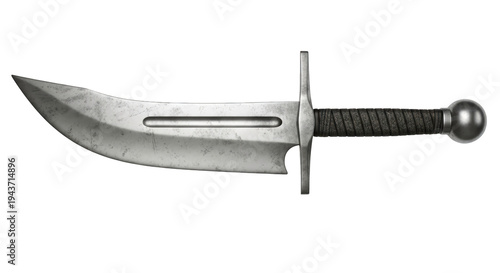 Sharp Curved Falchion dagger on Transparent Background