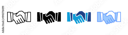 Agreement icon set multiple style collection
