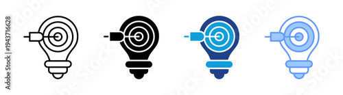 Goal icon set multiple style collection