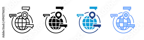 International icon set multiple style collection