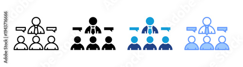 Briefing icon set multiple style collection