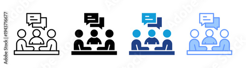 Teamwork  icon set multiple style collection