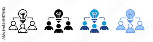 Lightbulb icon set multiple style collection