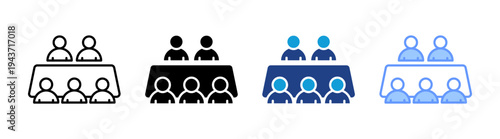 Meeting icon set multiple style collection