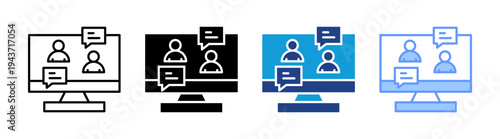 Chat icon set multiple style collection