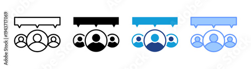 Communication icon set multiple style collection
