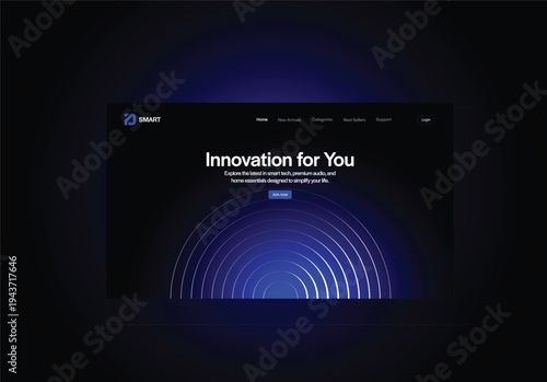 Digital Innovation: A modern website landing page showcases the phrase Innovation for You with a user-friendly interface. It invites exploration with a sleek and intuitive design.