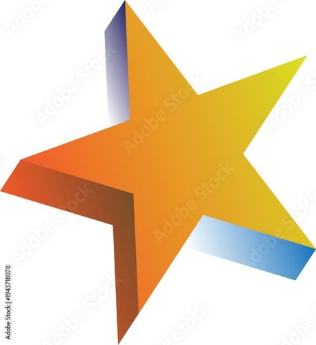  described showcases a stylized, three-dimensional star with a vibrant gradient color scheme