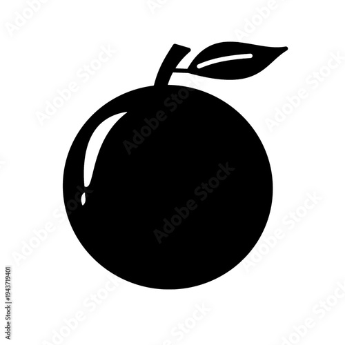 orange fruit silhouette black color isolated on white background.eps