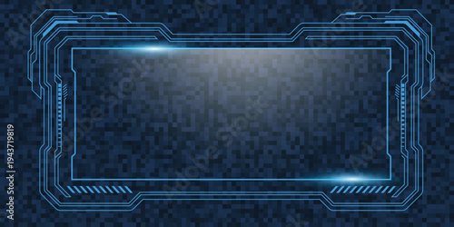 Tech Interface: A futuristic tech interface with a transparent screen and glowing blue design set against a dark background, evoking a sense of technological advancement.