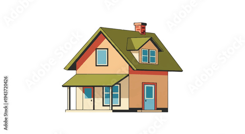 Illustrated bus station and transportation vehicle isolated on white