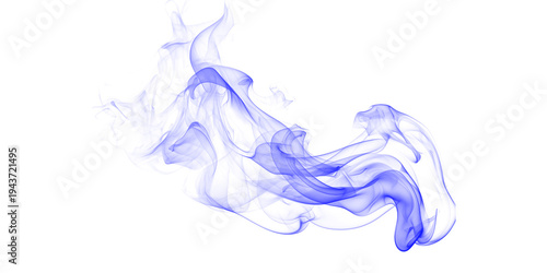 Foto Vibrant blue smoke wisps swirl elegantly against a dark black background creatin