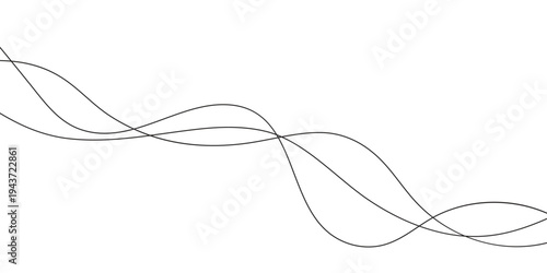 Abstract Wavy Lines on White Background
