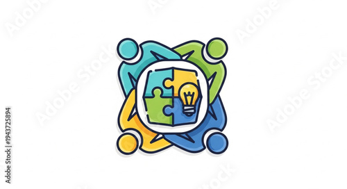 Diverse Group of People Connecting Around Puzzle Globe.