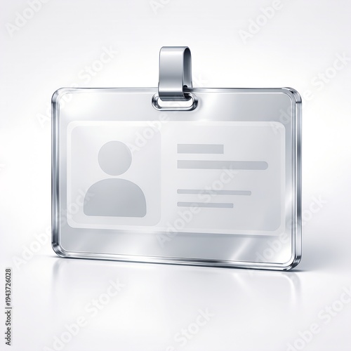 3D translucent glass ID badge holder for corporate identity and security