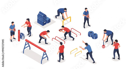 Warehouse Workers Engaged in Physical Labor.