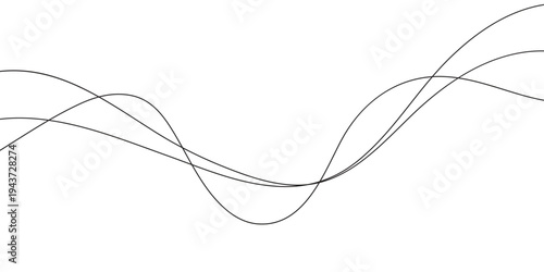 Abstract Wavy Lines on White Background