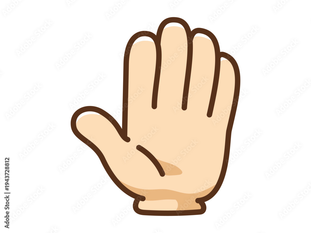 Fototapeta premium ハンドアイコン_カラー_ストップ