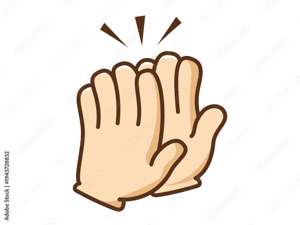 Obraz premium ハンドアイコン_カラー_ハイタッチ