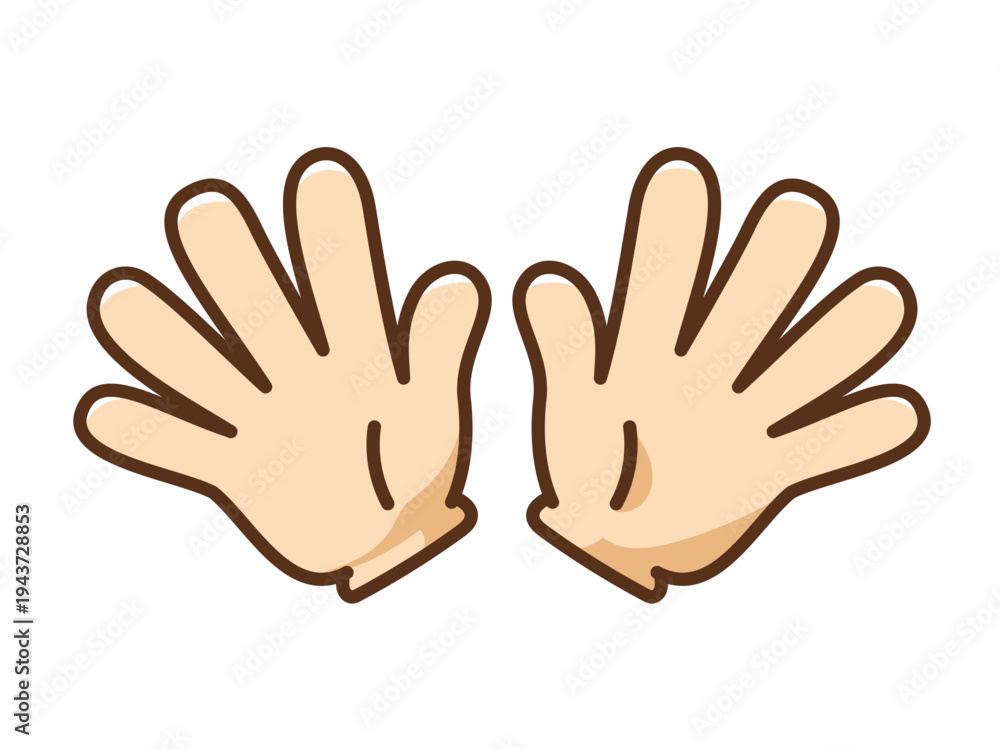 Fototapeta premium ハンドアイコン_カラー_バンザイ