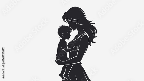 A tender silhouette of a mother gently holding her baby, symbolizing the profound maternal love, unwavering care, and precious bond between parent and child