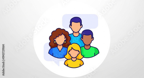 Diverse Group of People Standing Together.