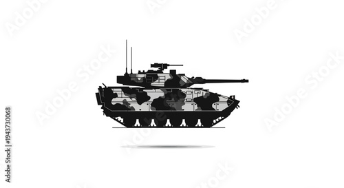 Modern Military Tank Camouflage Illustration