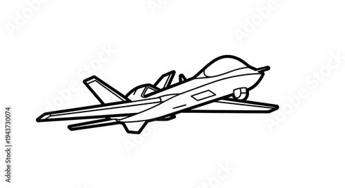 Modern Jet Fighter Aircraft Silhouette, Military Aviation, Stealth Technology, Air Force