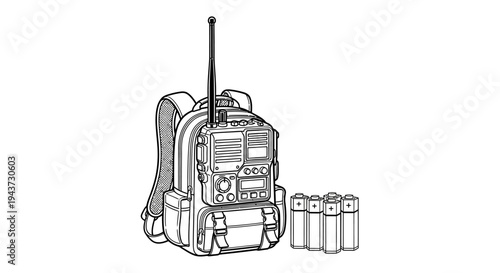 Portable Radio Backpack with Batteries, Communication Equipment, Outdoor Adventure Gear