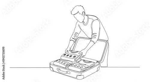 Man packing suitcase with clothes and accessories for travel  