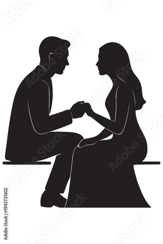 Couple sharing a heartfelt moment while holding hands and sitting closely together