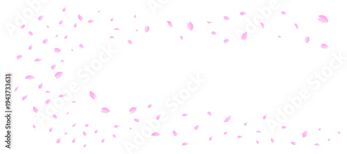 桜吹雪のフレームイラスト　コピースペース